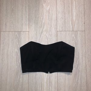 Black bandeau crop top
